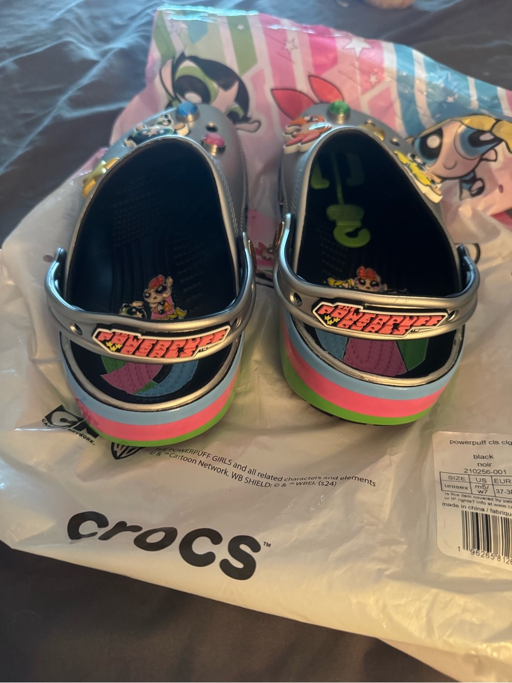 CROCS Silver Powerpuff Girls Jibbitz-Embellished Classic Clog - Picture 2 of 5